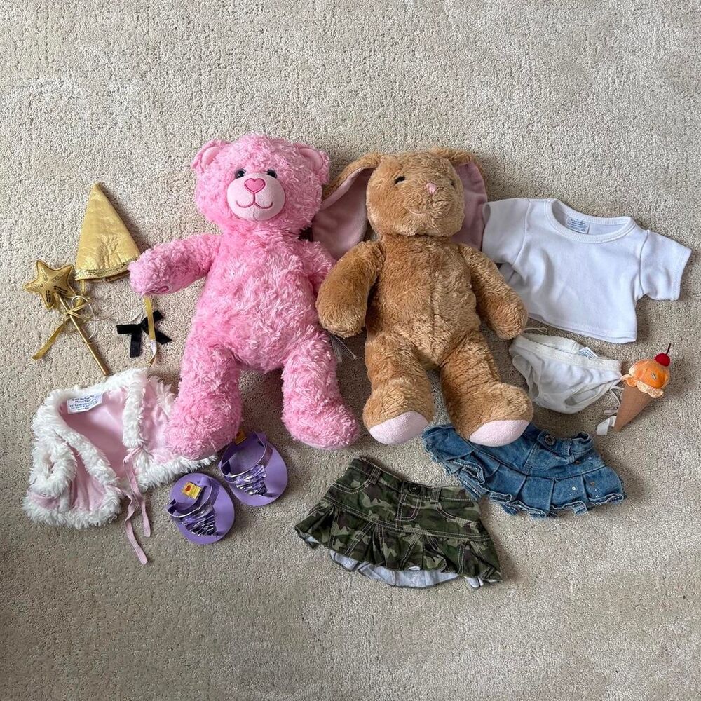 Build A Bear Bundle 2 Plush Vintage Clothing Shoes Accessories Rare Y2K